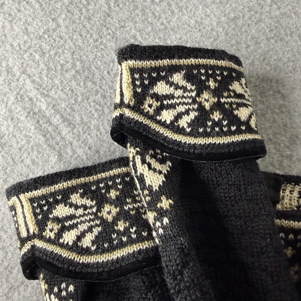 Dale Of Norway Black White Norwegian Merino Wool Cardigan Sweater Womens Medium - Picture 13 of 14
